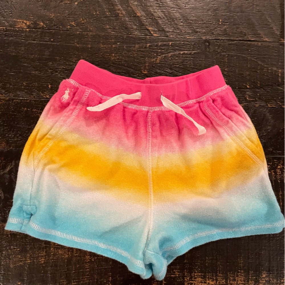 Gently worn Ralph Lauren Polo girls size 6 tie dyed Terry cloth shorts